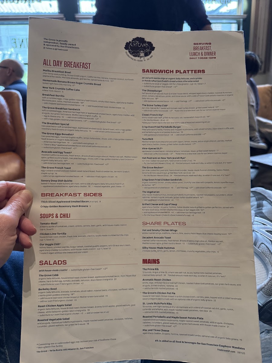 The Grove - Yerba Buena Menu - Image 2