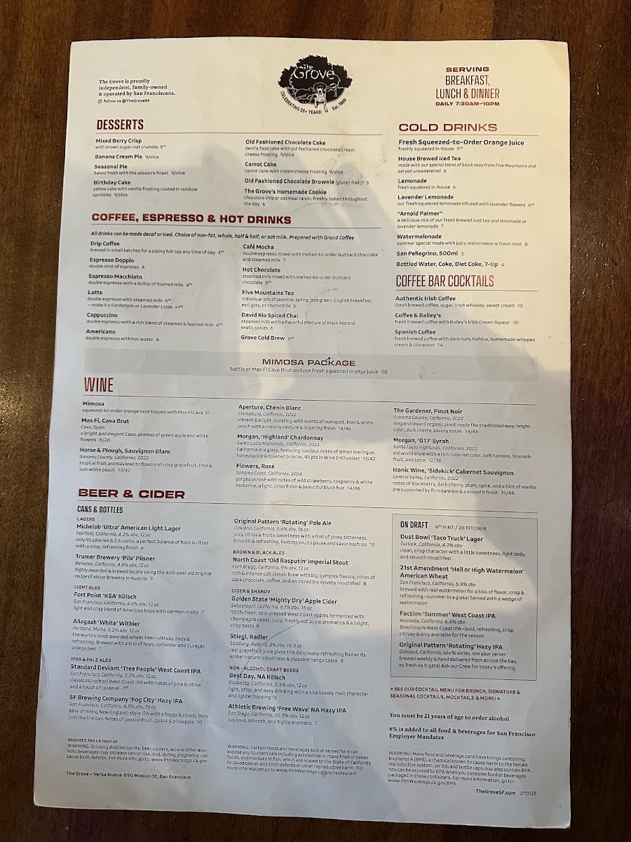The Grove - Yerba Buena Menu - Image 6